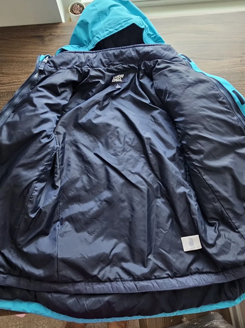 Lands' End Kids Hooded Winter Parka - Teal/Blue